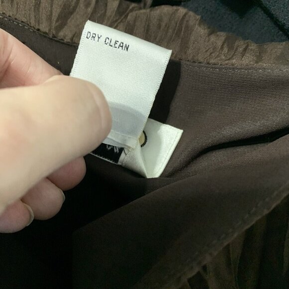 Talbots Women’s Crepe SILK Maxi Skirt 6 Brown Beaded Sequin Boho Glam Chic - Picture 11 of 12